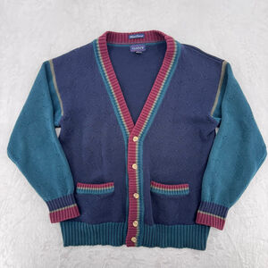 Gant Vintage Cardigan Sweater Iconic 90s 100% Cotton Preppy Men's Size Medium